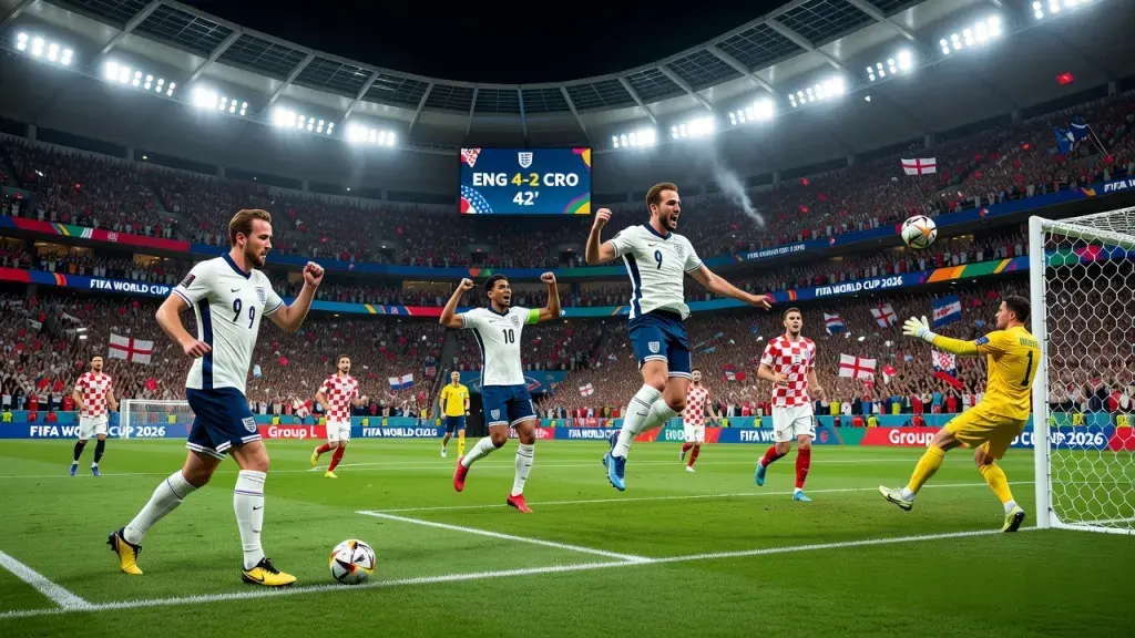 Kane Strikes Twice as England Dismantle Croatia 4-2 at 2026 World Cup